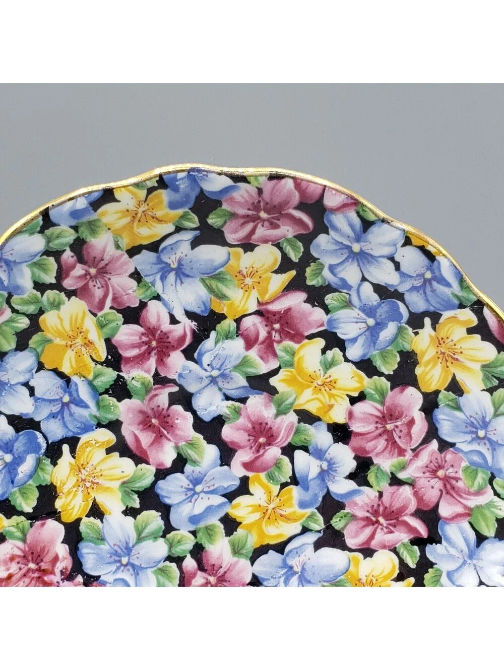 Vtg Radfords Teacup & Saucer Chintz Bone China England 8561 Pink Blue Yellow